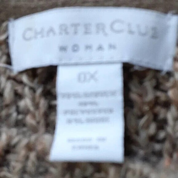 Charter Club size OX tan sweater tan short sleeve * - Picture 4 of 5